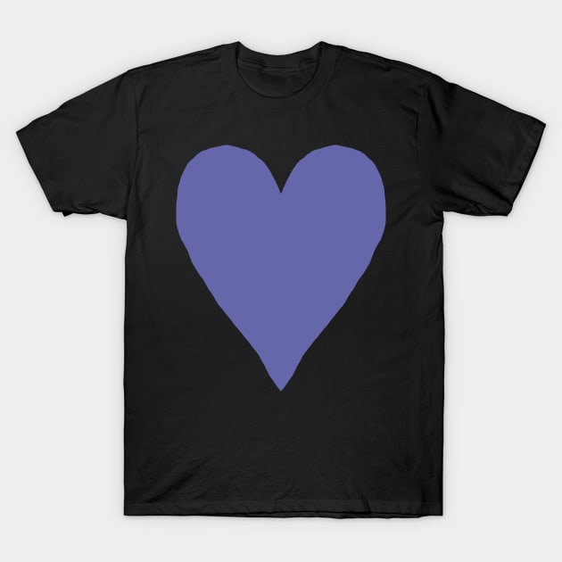 Very Peri Periwinkle Blue Heart Color of the Year 2022 T-Shirt by ellenhenryart